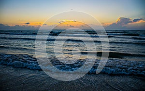 Texas Beach Coast Waves crashing Sunrise before sun rise