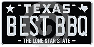 Texas Best BBQ License Plate photo