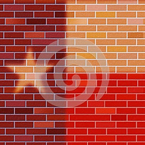 Texas Border Wall Flag Represents American Immigration Protection - 3d Illustration