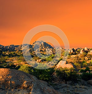 Texas Canyon Sonora Desert Arizona Sunset