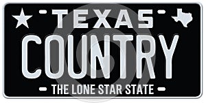Texas Country Music License Plate photo