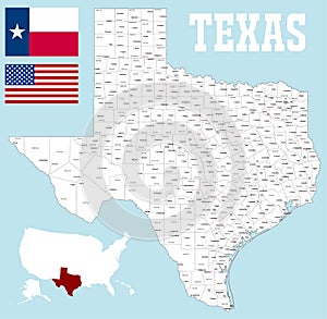 Texas county map photo