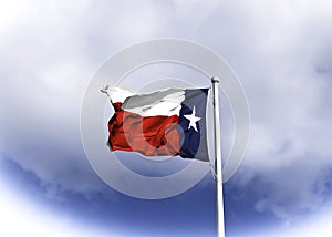 Texas Flag blowing in the Wind