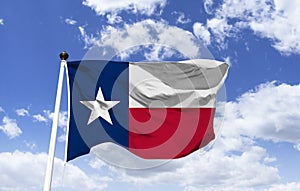 Texas flag mockup in the wind