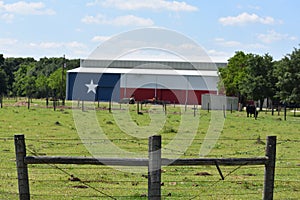 Texas Flag painted on a barn
