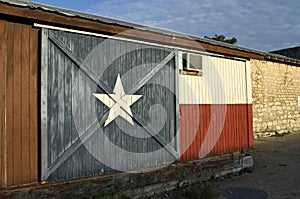 Texas Flag Painted on Historic Building