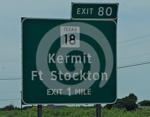 A Texas highway sign Exit 80