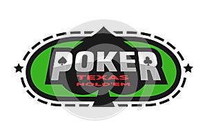 Texas Holdem poker emblem. photo