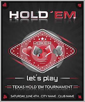 Texas holdem poker tournament poster.