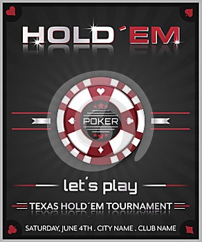Texas holdem poker tournament poster. photo