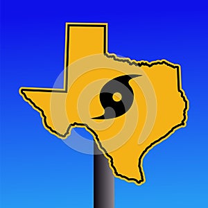 Texas hurricane warning sign