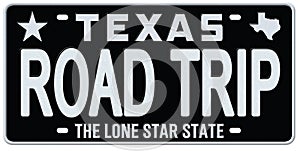 Texas License Plate Road Trip Vintage