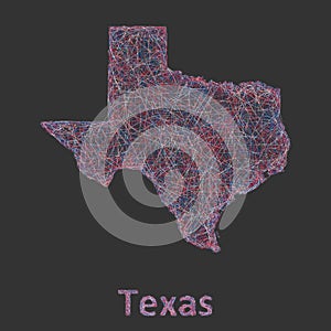 Texas line art map