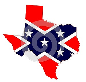 Texas Map and Confederate Flag