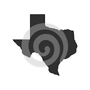 Texas map icon isolated on white background.