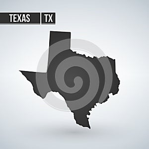 Texas map isolated on transparent background. Black map for your design. Vector illustration, easy to edit