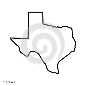 Texas Map Outline Vector Design Template. Editable Stroke