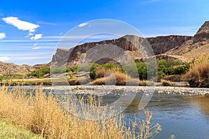 The Texas Mexico Border River and Hills photo