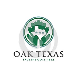 Texas oak illustration logo design