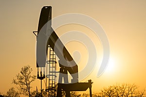 Texas Oil Well Against Setting Sun III