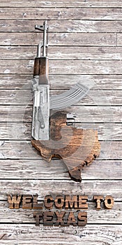 Texas riffle on wooden floor