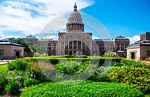 Texas State Capital Building Spring Flowers Austin