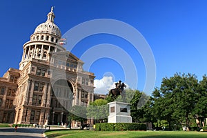 The Texas State Capitol Building against blue sky