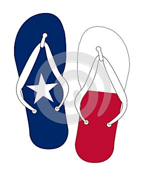 Texas State Flag Flip Flop Shoes