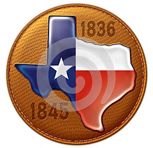 Texas State Flag Map Leather