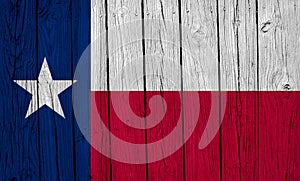 Texas State Flag Over Wood Planks