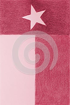 Texas state flag. Patriotic textured background. Red tinted vertical backdrop. Symbol of one of the American states. Lone Star