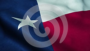 Texas State flag waving in the wind. National flag of Texas. Sign of Texas State. 3d illustration