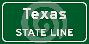 Texas state line road sign