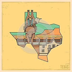 texas state map. Vector illustration decorative design