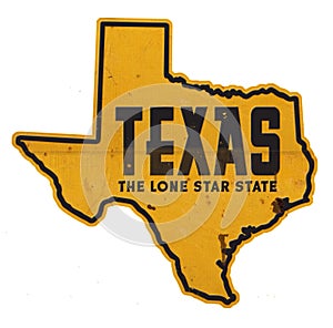 Texas State Outline Tin Sign Street The Lone Star State