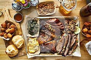 Texas style bbq meal with all the fixings photo