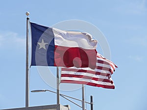 Texas and US flags