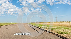 Texas US sign on road. Another of incredible variety of 66 sign