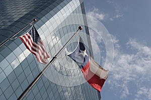Texas and USA flags
