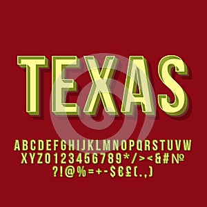 Texas vintage 3d vector lettering