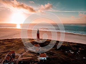 Texel lighthouse during sunset Netherlands Dutch Island Texel photo