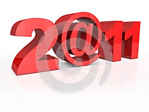 Text 2@11 2011 isolated on white background