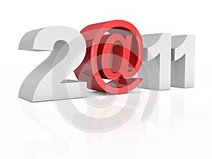 Text 2@11 2011 isolated on white background