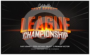 League Championship editable text effect premium vector
