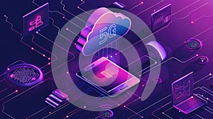 Text 5G, fifth generation of cellular technology, faster data speeds, lower latency, enhanced connectivity, and supports