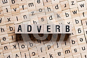 Text of adverb on cubes