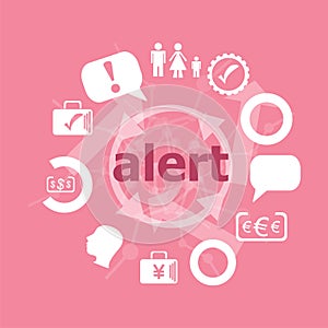 Text Alert. Security concept . Icons set. Flat pictogram. Sign and symbols for business, finance, shopping, communication,