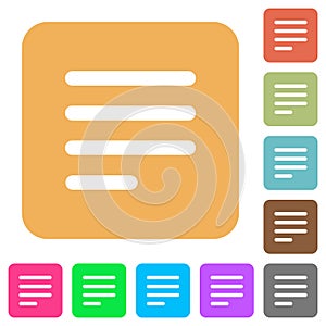 Text align justify last row left rounded square flat icons