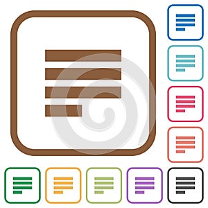 Text align justify last row left simple icons