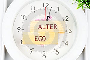 Text Alter ego is translated from Latin as the second self.